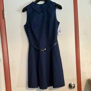 Tommy Hilfiger Sleeveless Collared A-Line Dress w/ Removable Belt -Size 12